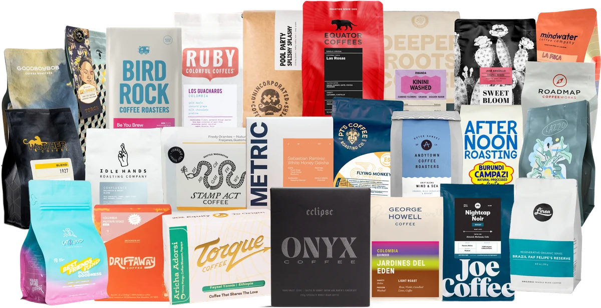 Coffee bags from all 25 Siip founding roaster partners
